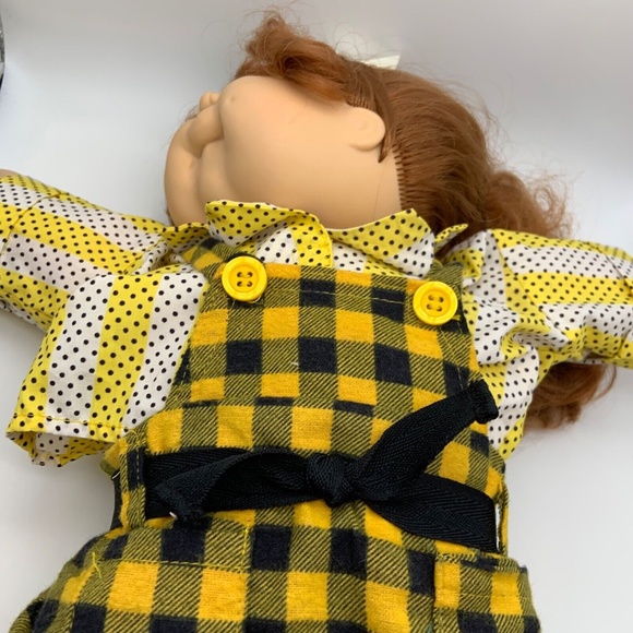 Vintage Cabbage Patch Kids Red Head & Blue Eyed Girl Original Plaid Outfit - Picture 7 of 16